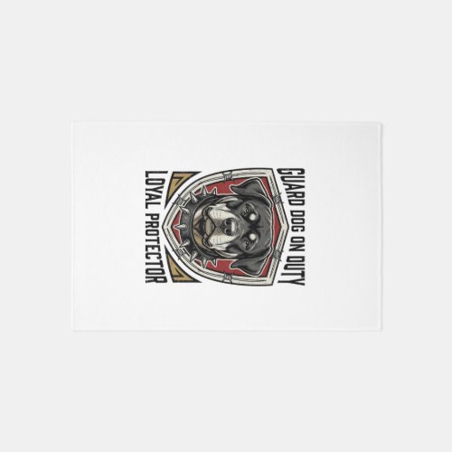 Guard Dog Shirt Vintage Engraved Protector Art_1 Rug