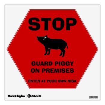 Guard Piggy Wall Decal by ThePigPen at Zazzle