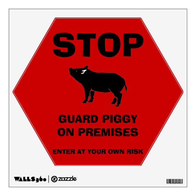 Guard Piggy Wall Decal (Front)
