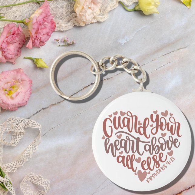 Guard Your Heart | Lovely Design Bible Verse Gift Keychain (Creator Uploaded)