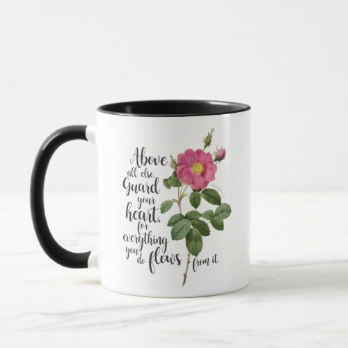 Guard your Heart _ Vintage Rose Proverbs 423 Mug