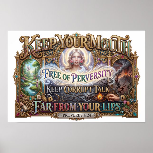 Guard Your Speech And Avoid Deceitful Words Poster (Front)
