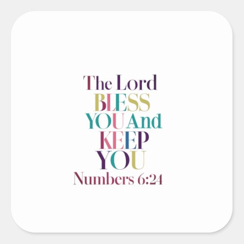 Guarded by Divine Grace Numbers 624 Motivational Square Sticker