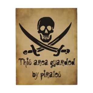 Guarded by Pirates Door Sign