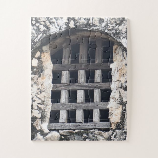 Guarded Light Through Wooden Bars Jigsaw Puzzle (Vertical)