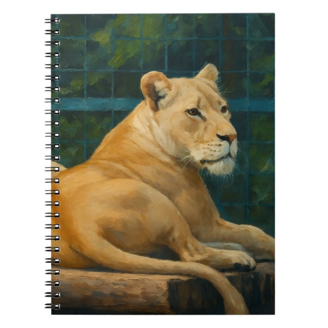 Guarded Rest – Lion Pair in Sanctuary Setting Notebook (Front)