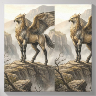 Guardian Above the Silent Peaks Canvas Photo Tile