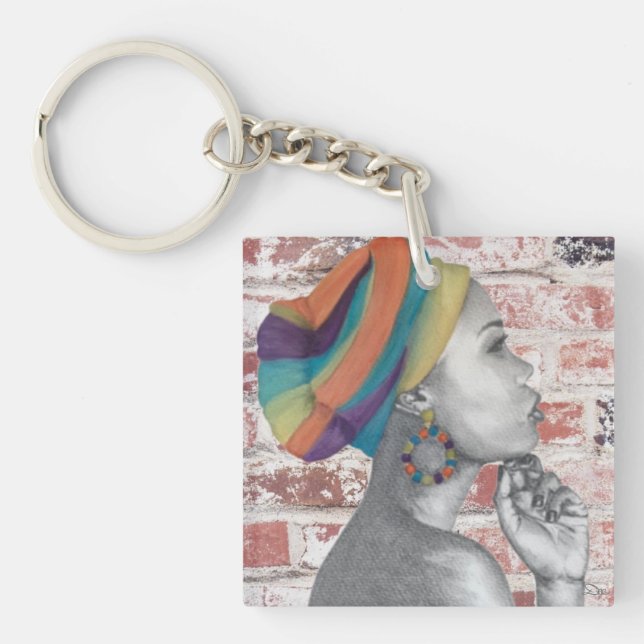 Guardian Angel Acrylic Keychain, (double-sided) Keychain (Front)