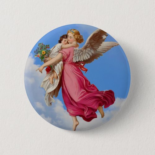 Guardian Angel And Child Button