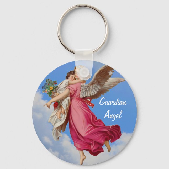 Guardian Angel And Child Inspirational Keychain (Front)