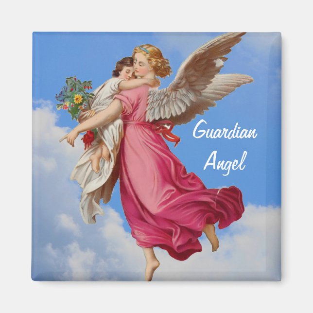Guardian Angel And Child Inspirational Magnet (Front)