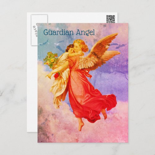 Guardian Angel And Child Inspirational Postcard
