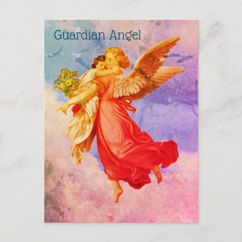 Guardian Angel And Child Inspirational Postcard