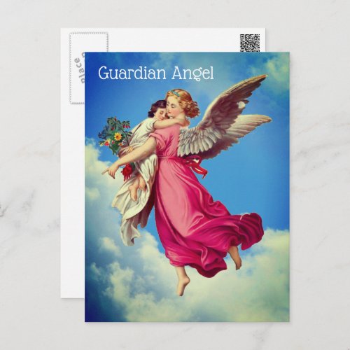 Guardian Angel And Child Inspirational Postcard
