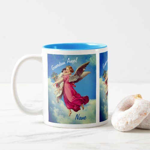 Guardian Angel And Child Personalized Two_Tone Coffee Mug