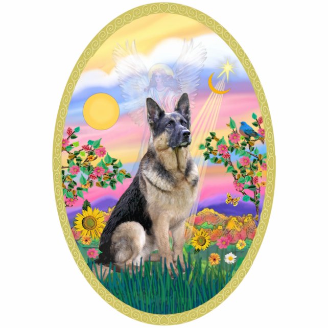 Guardian Angel and German Shepherd Cutout (Front)