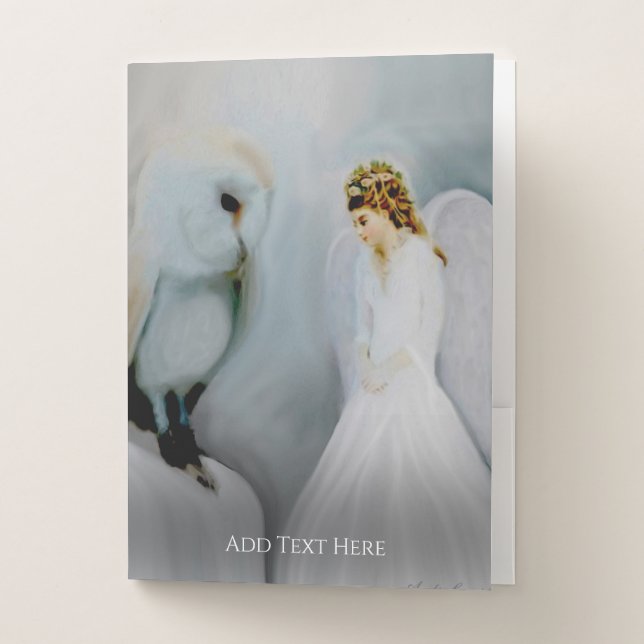 Guardian Angel and Owl Binder Pocket Folder (Front)