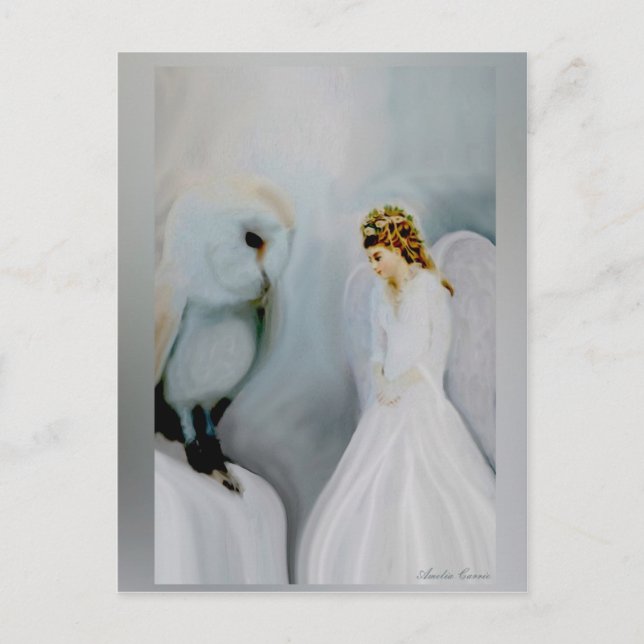 Guardian Angel and Owl Postcard (Front)
