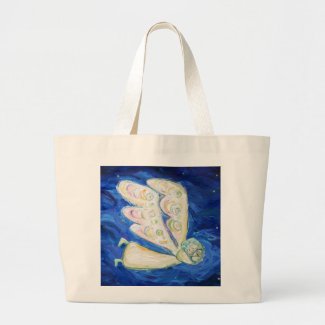 Guardian Angel and Sleeping Baby Custom Tote Bags