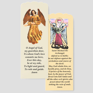 Guardian Angel and St Michael prayers Bookmarks