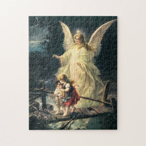 guardian angel and two children on the bridge jigsaw puzzle