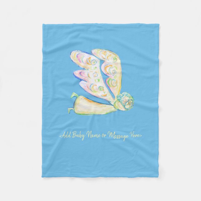 Guardian Angel Art Custom Soft Fleece Blankets (Front)