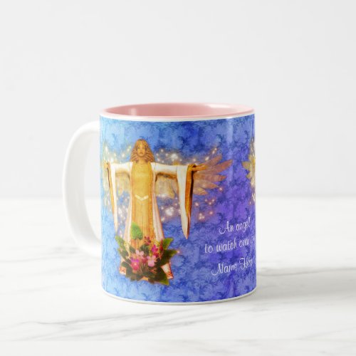 Guardian Angel Art Inspirational Personalized   Two_Tone Coffee Mug