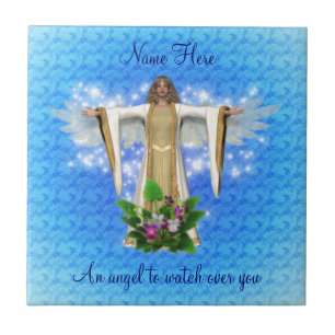 Guardian Angel Art Inspirational Tile
