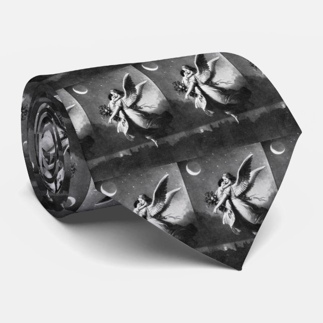 Guardian Angel At Night Neck Tie (Rolled)