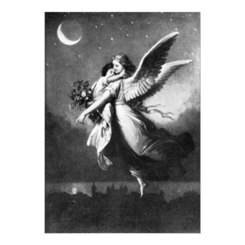 Guardian Angel At Night Photo Print