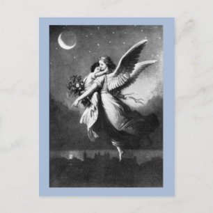 Guardian Angel At Night Postcard