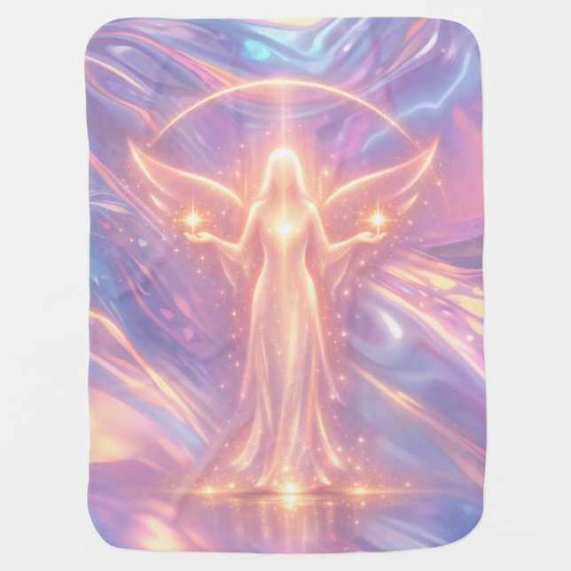 Guardian Angel Baby Blanket – Soft Celestial Light (Front)