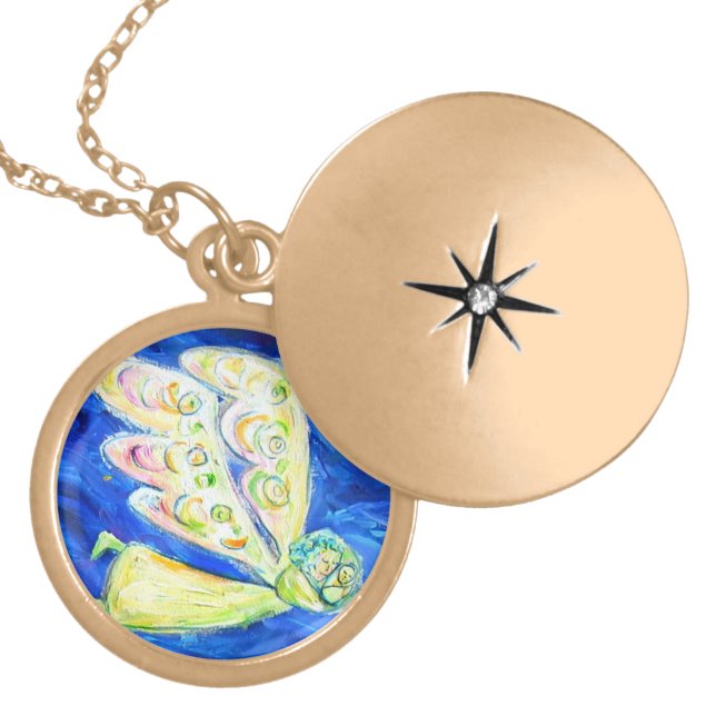 Guardian Angel Baby Charm Necklace Jewelry (Front)