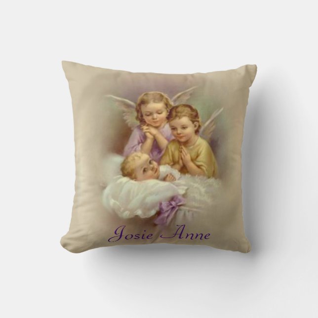Guardian Angel Baby Clouds Customize Throw Pillow (Front)