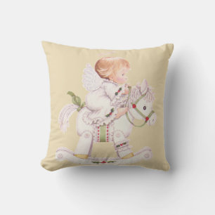 Guardian Angel Baby Rocking Horse Pillow Any Color