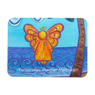 Guardian Angel Beach Art Custom Rectangle Magnets