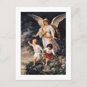 GUARDIAN ANGEL Bernhard Plockhorst 1886 Postcard