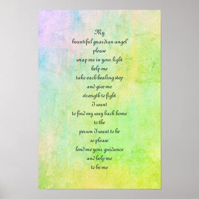 'Guardian angel' blessing poem art poster. Poster (Front)
