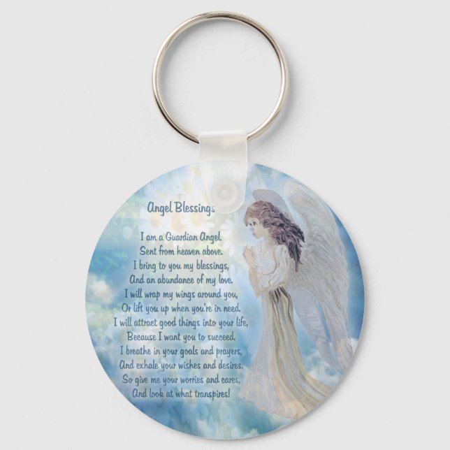 Guardian Angel Blessings Keychain (Front)