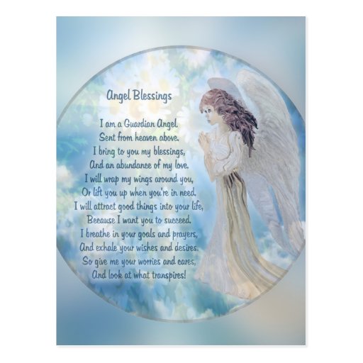 Guardian Angel Blessings Postcard | Zazzle