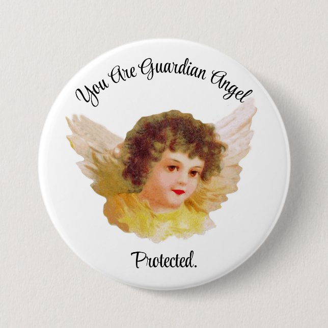 Guardian Angel Button Pin (Front)