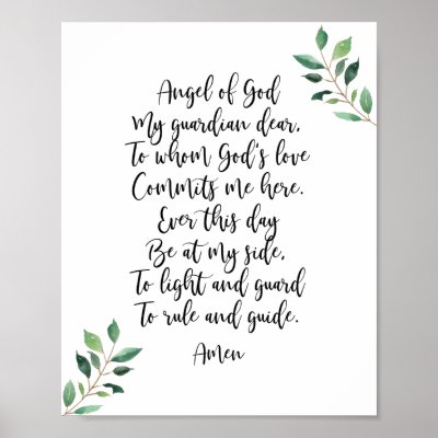 Mum or dad Angel Prayer Poster picture regarding Guardian Angel Prayer Printable known as Dad or mum Angel Prayer Poster