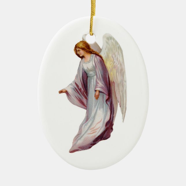 Guardian Angel Ceramic Ornament (Front)