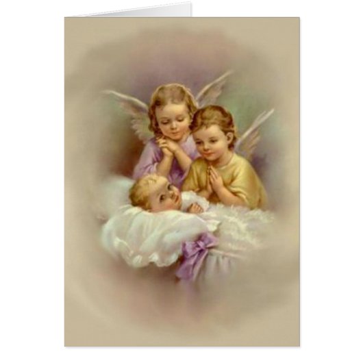 Guardian Angel Cherubs baby in Cloud Vintage (Front)