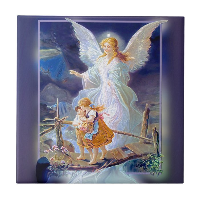 Guardian Angel, Children and Bridge Tile | Zazzle.com