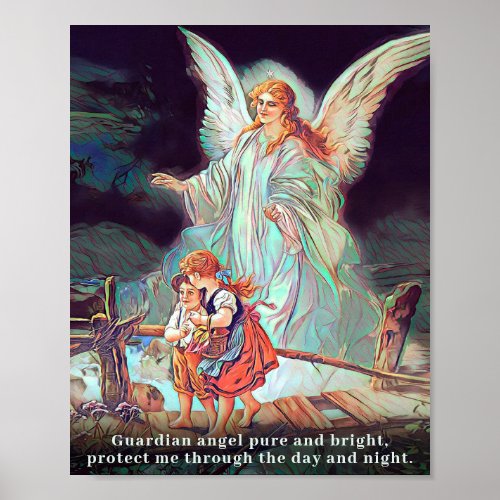 Guardian Angel Children Bridge Poster