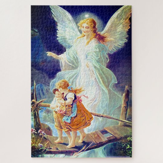 Guardian Angel, Children Crossing Bridge Jigsaw Puzzle