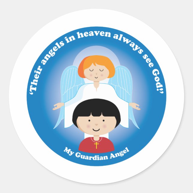 Guardian Angel Classic Round Sticker (Front)