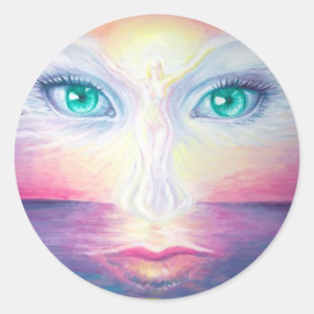 Guardian angel classic round sticker (Front)