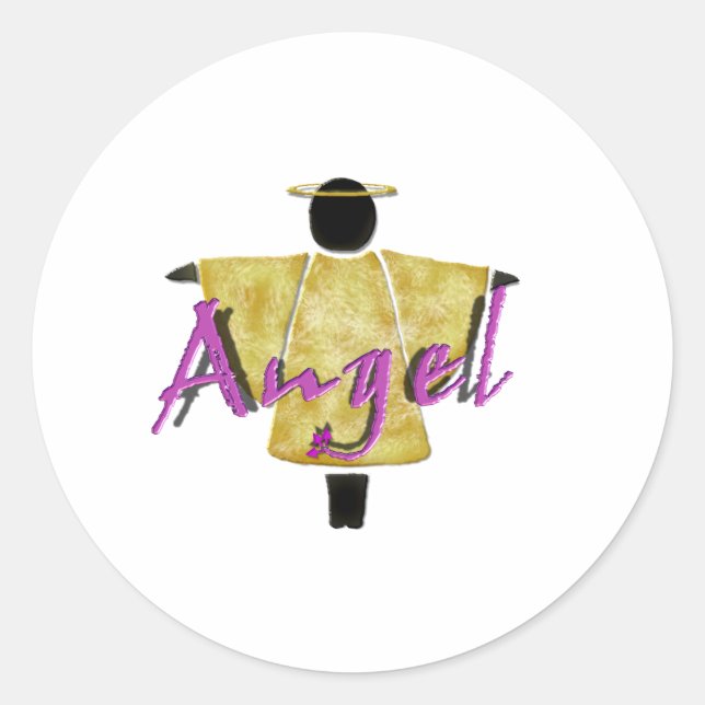 Guardian Angel Classic Round Sticker (Front)